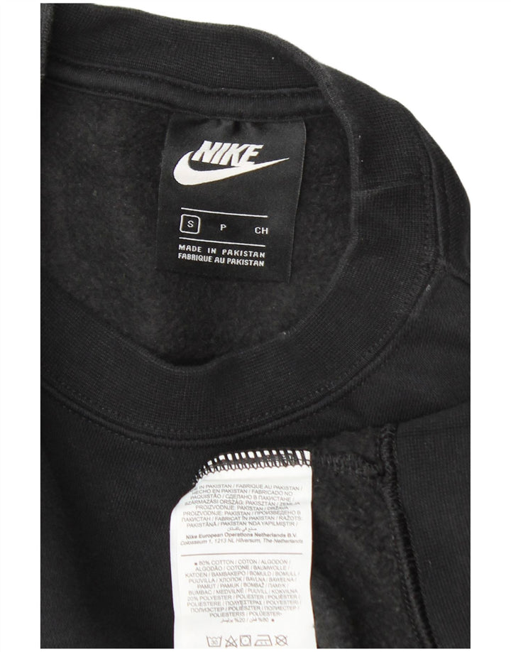 Nike feminino oversized moletom jumper reino unido 10 pequeno algodão preto