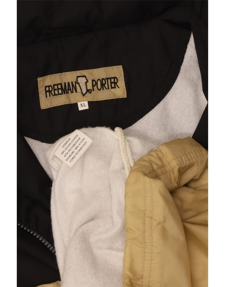FREEMAN T. PORTER Jaqueta masculina de agasalho gráfico XL bege Colourblock