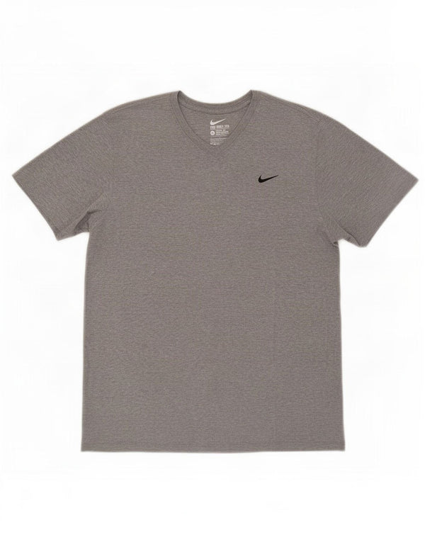 Camiseta masculina Nike Athletic Cut Top grande algodão manchado cinza