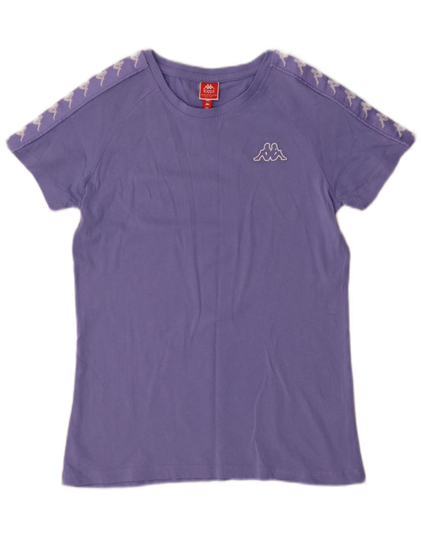 Camiseta feminina Kappa com estampa gráfica UK 14 grande algodão roxo