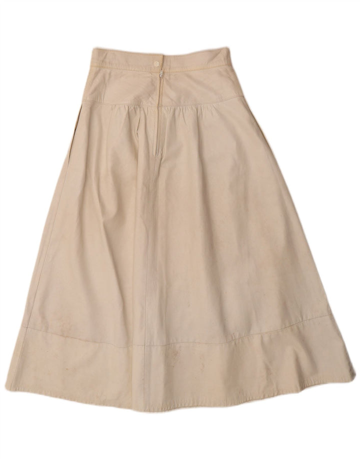 Conjunto de saia feminina vintage de couro de 2 peças Reino Unido 12 médio W26 branco