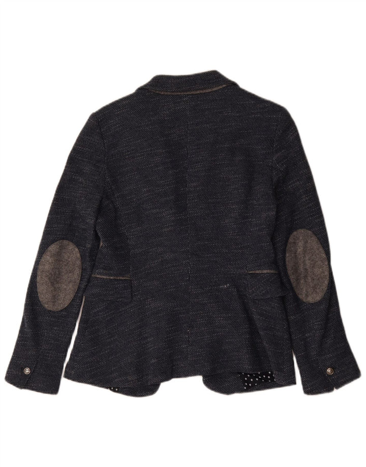 Jaqueta blazer feminina Zara com 1 botão Reino Unido 12 médio azul marinho manchado