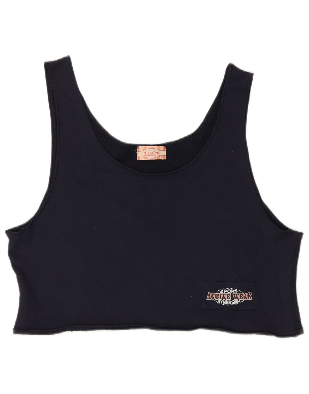 Top colete feminino vintage UK 14 algodão azul marinho médio