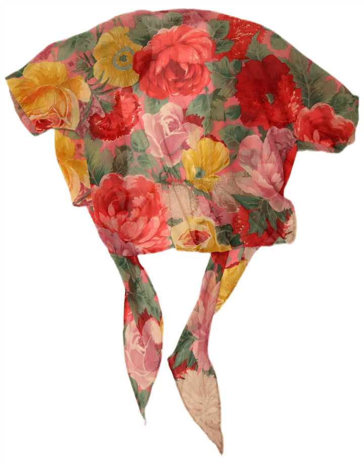Conjunto de saia feminina vintage de 2 peças IT 42 médio W26 floral multicolorido