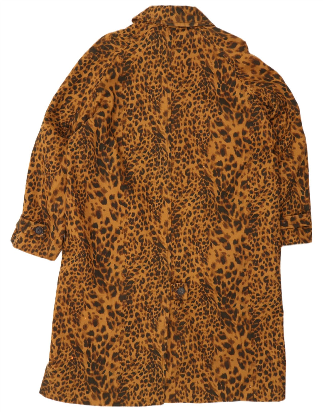 Sobretudo oversized feminino Zara UK 14 algodão marrom médio com estampa animal