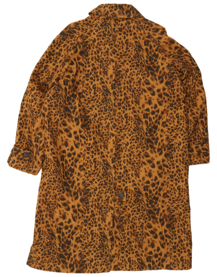 Sobretudo oversized feminino Zara UK 14 algodão marrom médio com estampa animal