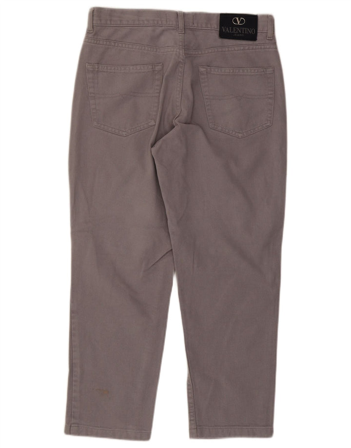 Valentino Mens Straight Jeans W34 L26 Algodão Cinza
