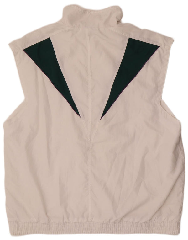 Adidas masculino sem mangas agasalho top jaqueta UK 48/50 XL branco colorblock