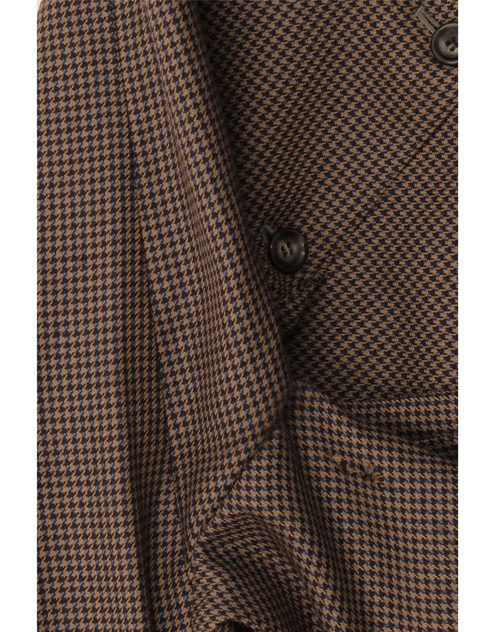 Jaqueta blazer masculina Durban com 2 botões Reino Unido 38 cinza médio houndstooth nova lã