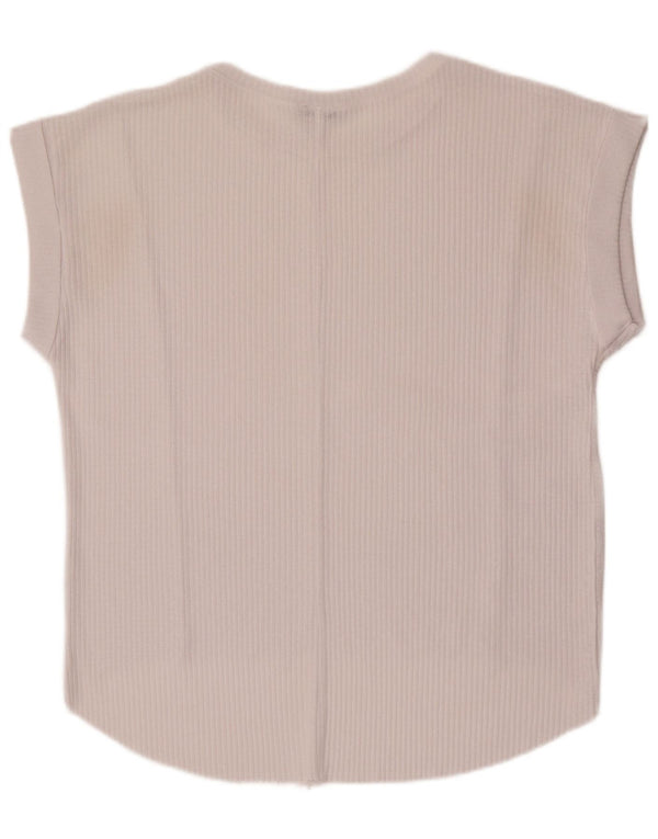 Zara Womens Oversized Vest Top UK 10 Pequeno Branco