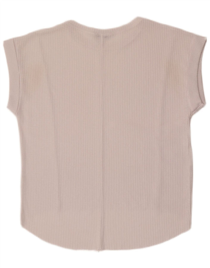 Zara Womens Oversized Vest Top UK 10 Pequeno Branco