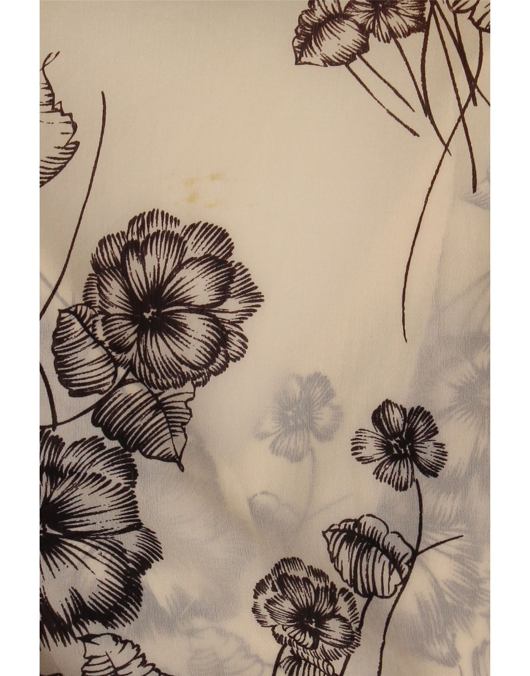 Blusa feminina VINTAGE transparente Reino Unido 12 médio off white floral