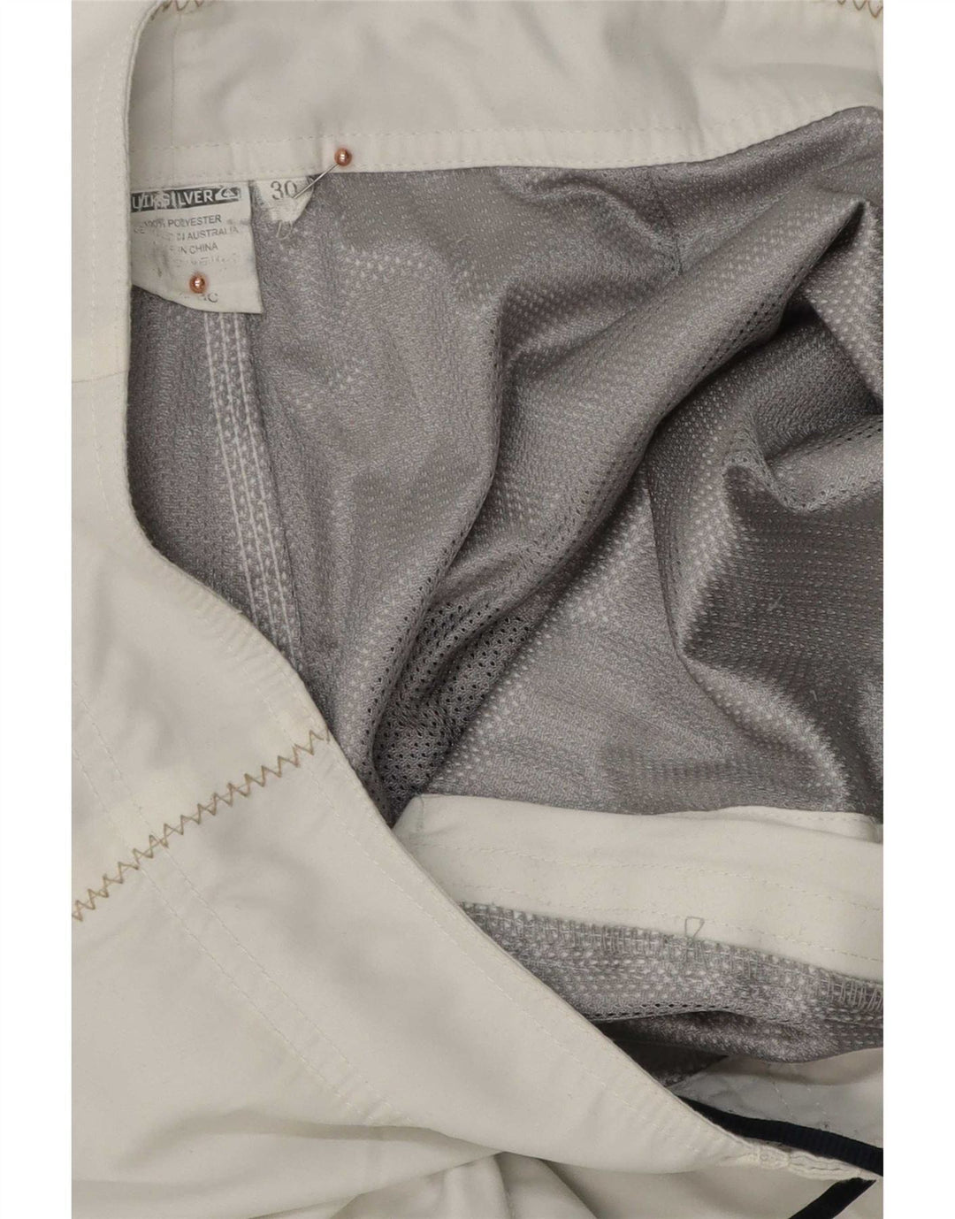 Quiksilver Mens Graphic Natação Shorts Médio Poliéster Branco