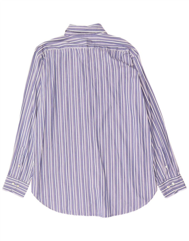 Camisa masculina Etro tamanho 42 grande algodão listrado azul