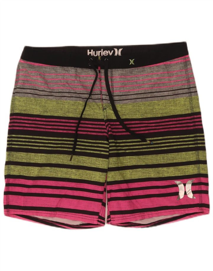 Shorts de natação masculino Hurley Phantom médio listrado multicolorido