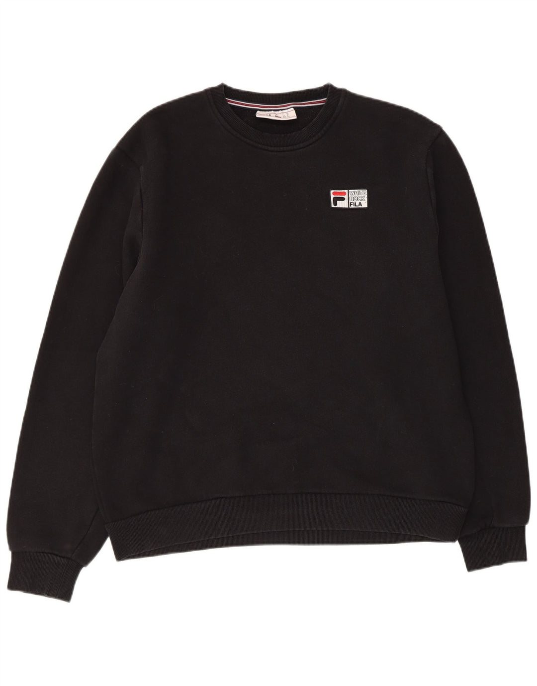 FILA Mens Graphic Moletom Jumper Médio Algodão Preto
