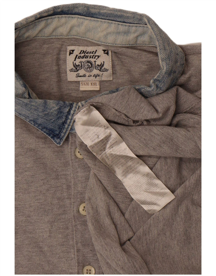 Camisa polo masculina diesel 2XL algodão colorblock cinza