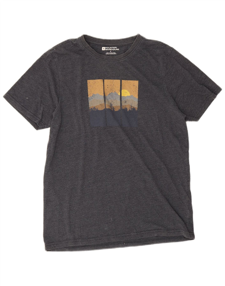 Camiseta gráfica masculina Mountain Warehouse de algodão preto médio