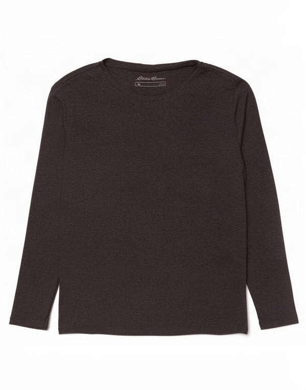 Eddie Bauer Top feminino manga comprida Reino Unido 16 grande algodão cinza