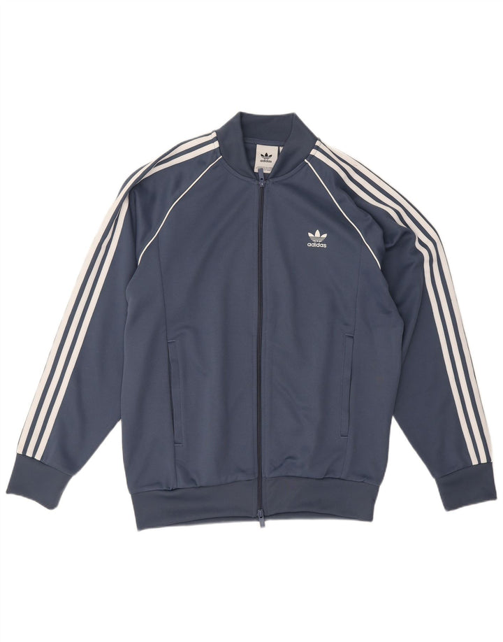Adidas Mens Treino Top Jaqueta Grande Poliéster Azul Marinho