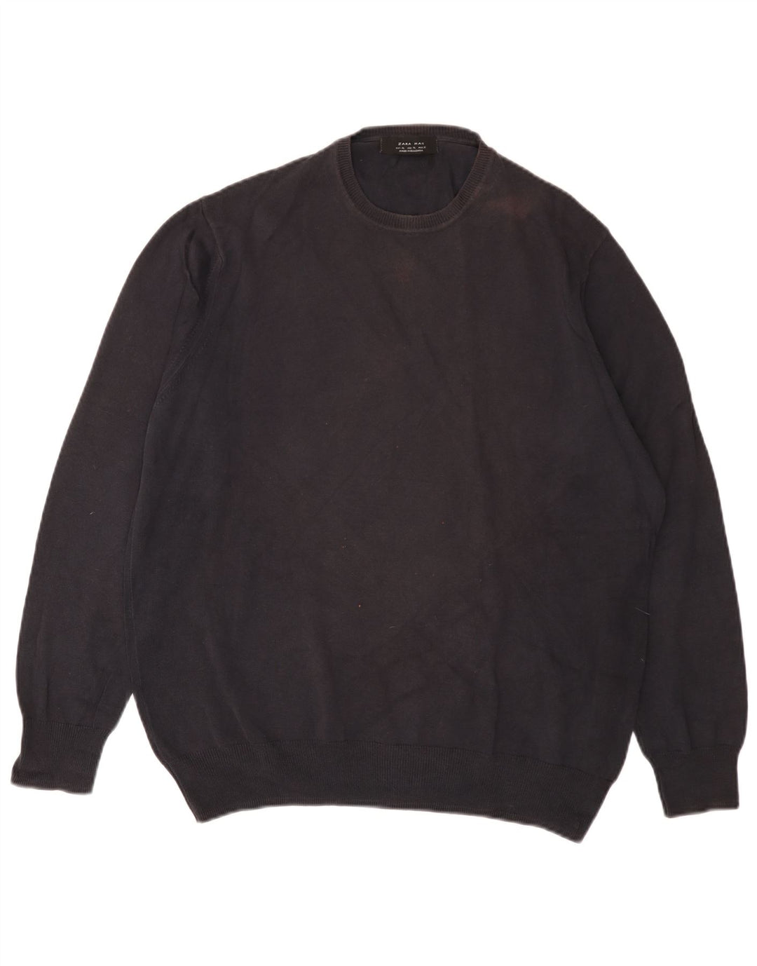 Zara Suéter masculino com gola redonda XL preto