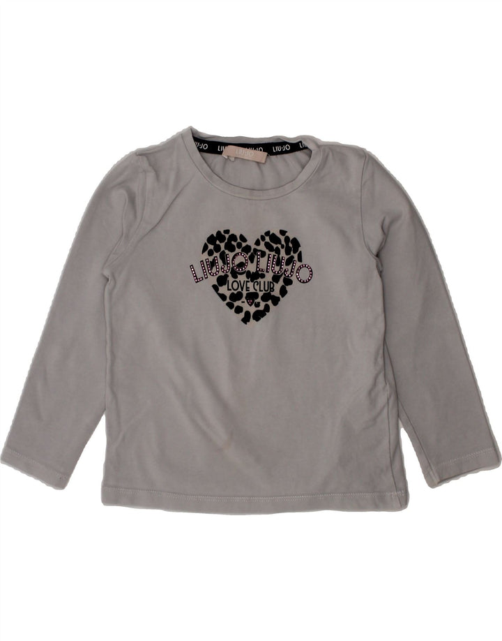 LIU JO Girls Graphic Top Long Sleeve 2-3 Years Grey Cotton Vintage Liu Jo and Second-Hand Liu Jo from Messina Hembry 