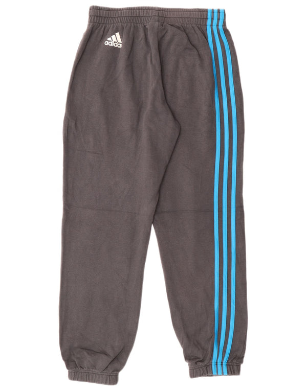 Adidas meninos calças de treino gráfico joggers 13-14 anos cinza algodão