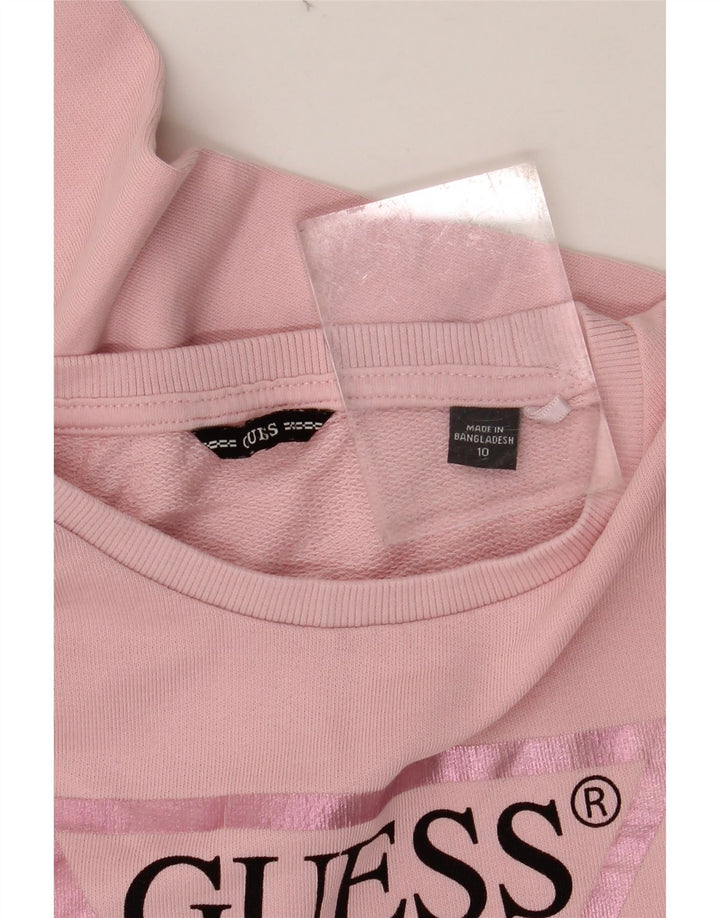 Suéter gráfico feminino GUESS 9-10 anos rosa