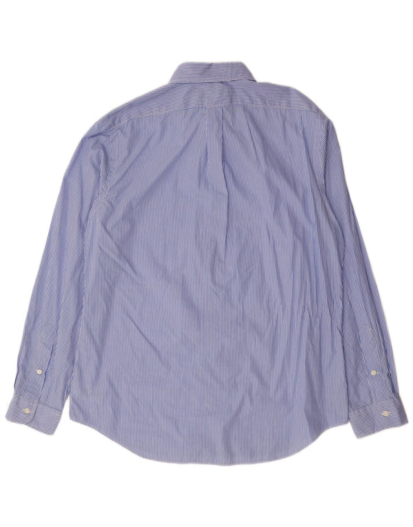RALPH LAUREN Camisa masculina elástica grande algodão risca de giz azul