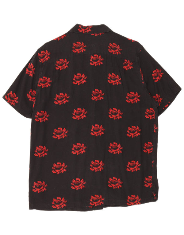 Camisa Vans Masculina Manga Curta Classic Fit Médio Preto Floral Tropical