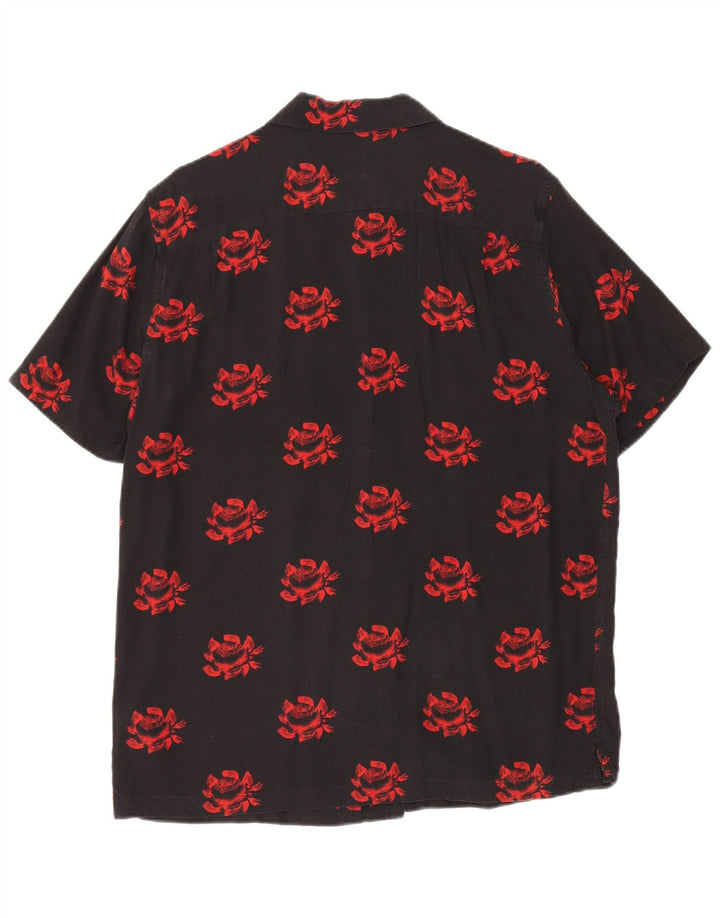 Camisa Vans Masculina Manga Curta Classic Fit Médio Preto Floral Tropical
