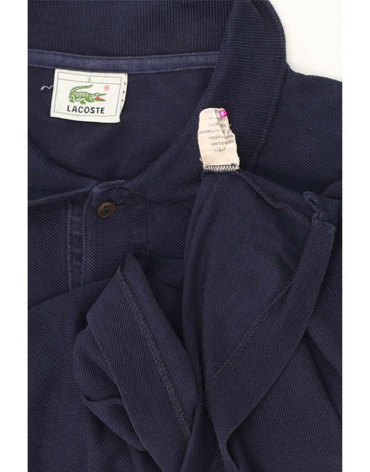 Camisa polo masculina Lacoste tamanho 5 grande algodão azul marinho