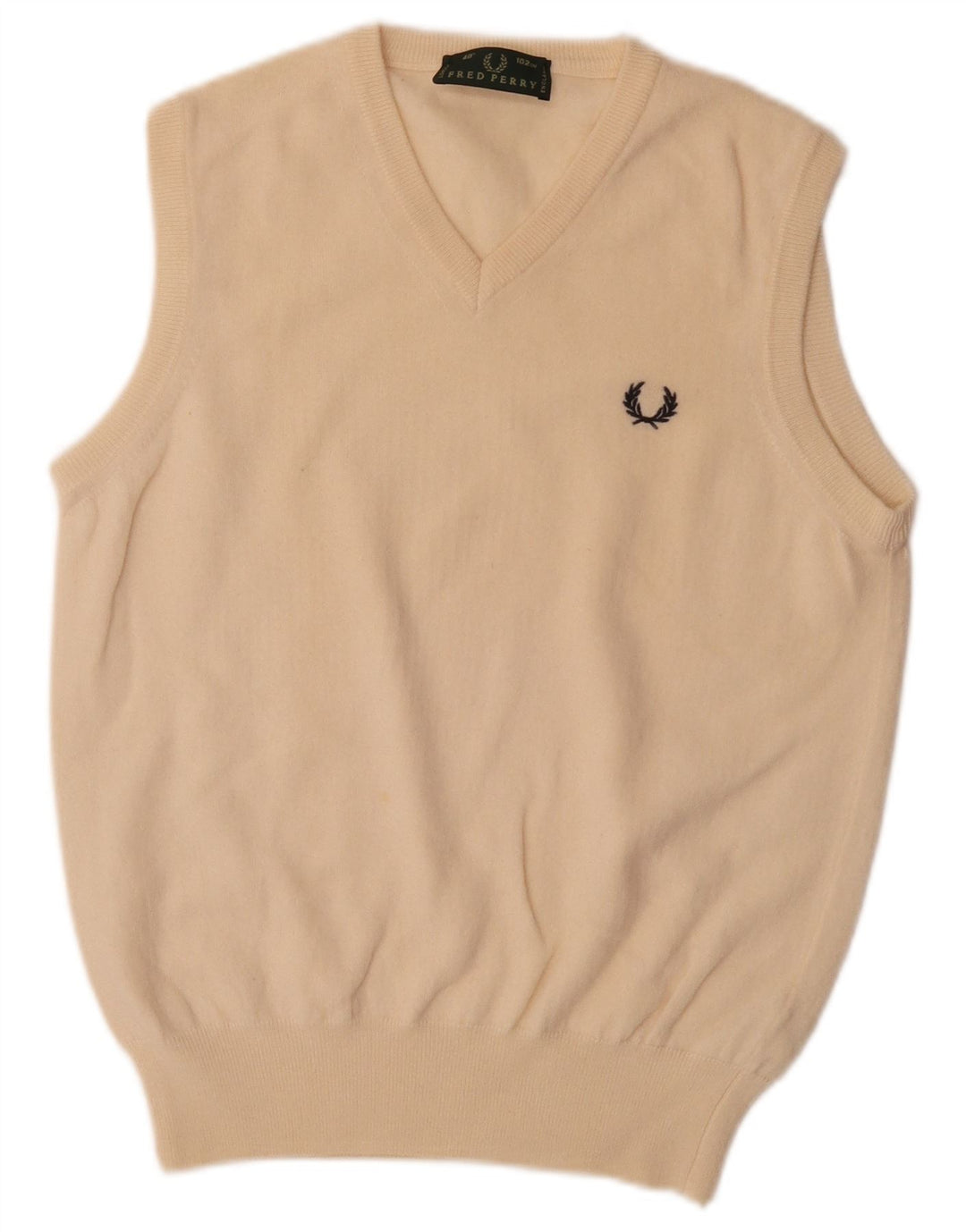 Fred Perry Mens Colete Regata Pequena Lã Bege