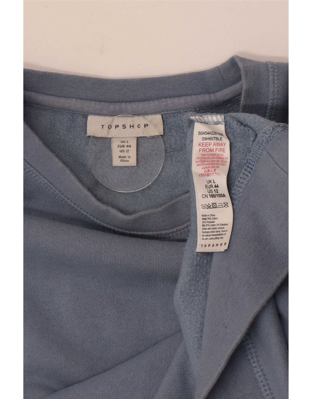 Suéter oversized feminino Topshop Reino Unido 16 grande algodão azul