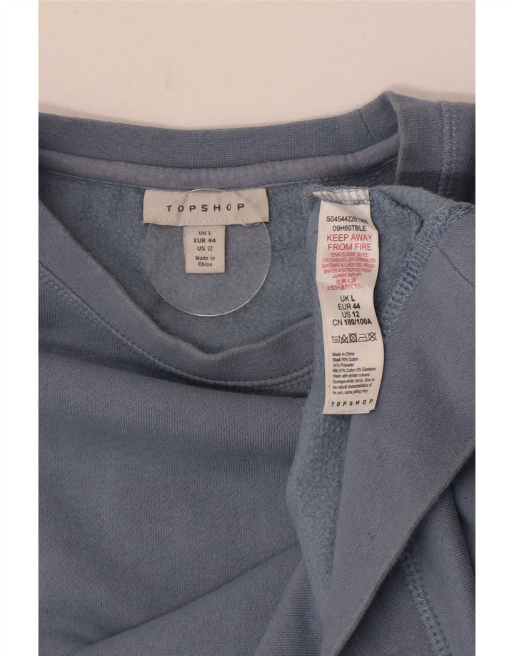 Suéter oversized feminino Topshop Reino Unido 16 grande algodão azul