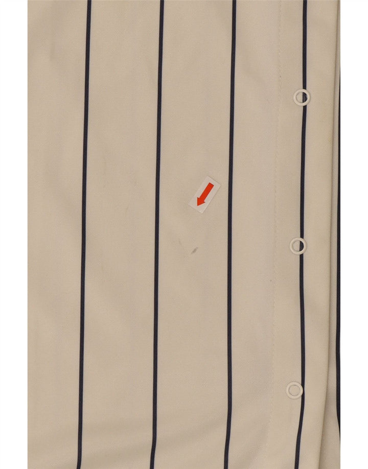 Fila Womens Graphic Oversized Jersey Top UK 10 Pequeno Listrado Branco