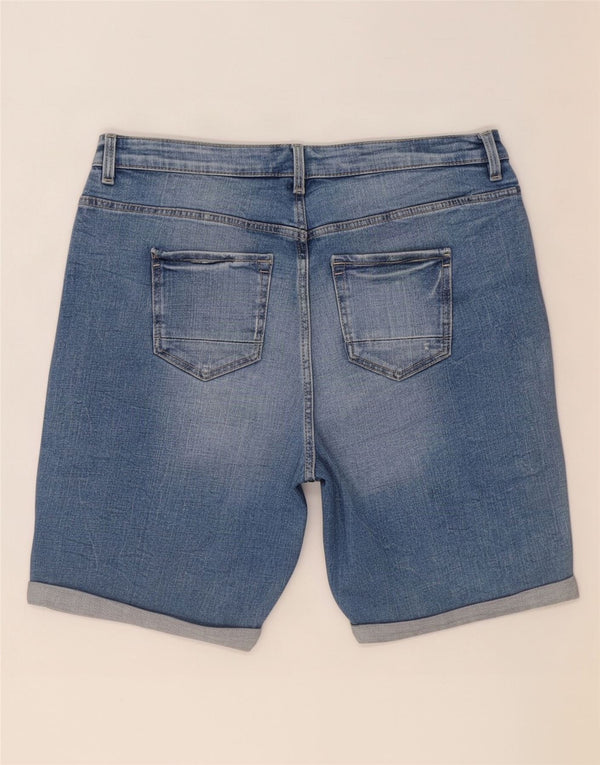 Shorts jeans masculino Marks & Spencer UK 14 médio W32 algodão azul