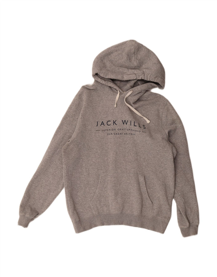 Suéter masculino com capuz gráfico JACK WILLS algodão cinza médio