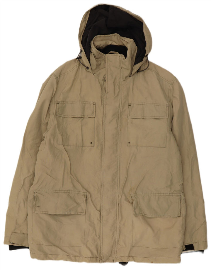 Jaqueta utilitária masculina com capuz Gap UK 38 poliéster bege médio