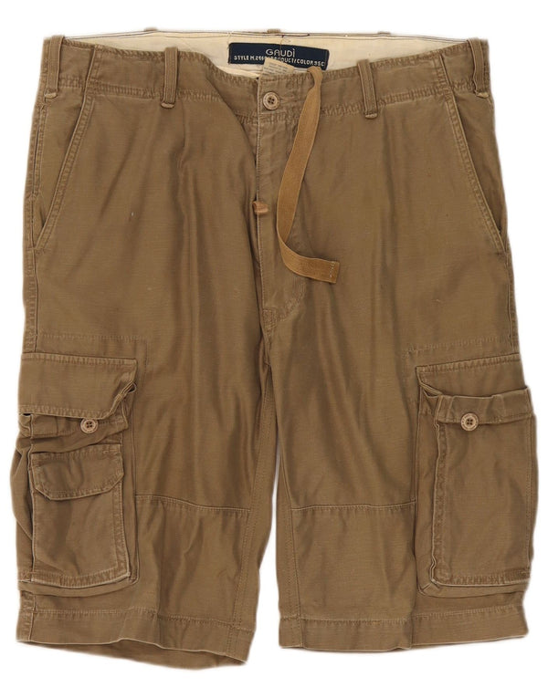 Shorts cargo masculino Gaudi IT 50 grande W38 algodão cáqui