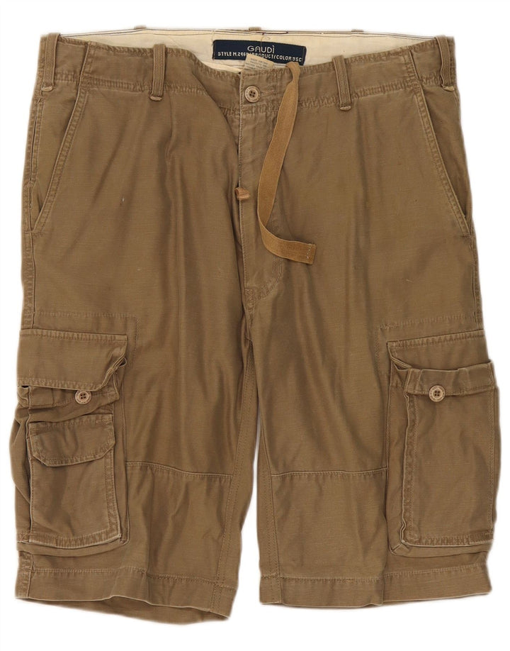 Shorts cargo masculino Gaudi IT 50 grande W38 algodão cáqui