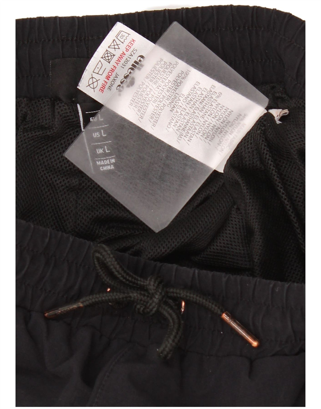 Calça de treino masculina Ellesse Cargo Joggers grande preto nylon