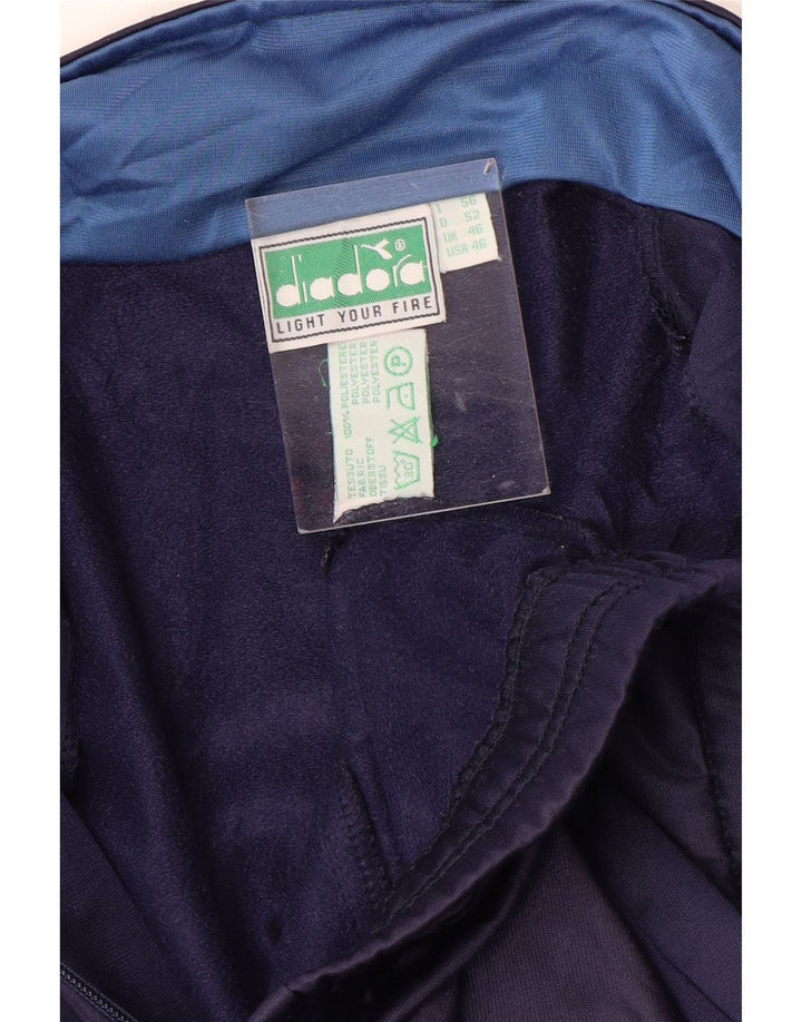 Jaqueta de treino masculina DIADORA UK 46 XL azul marinho poliéster colorblock