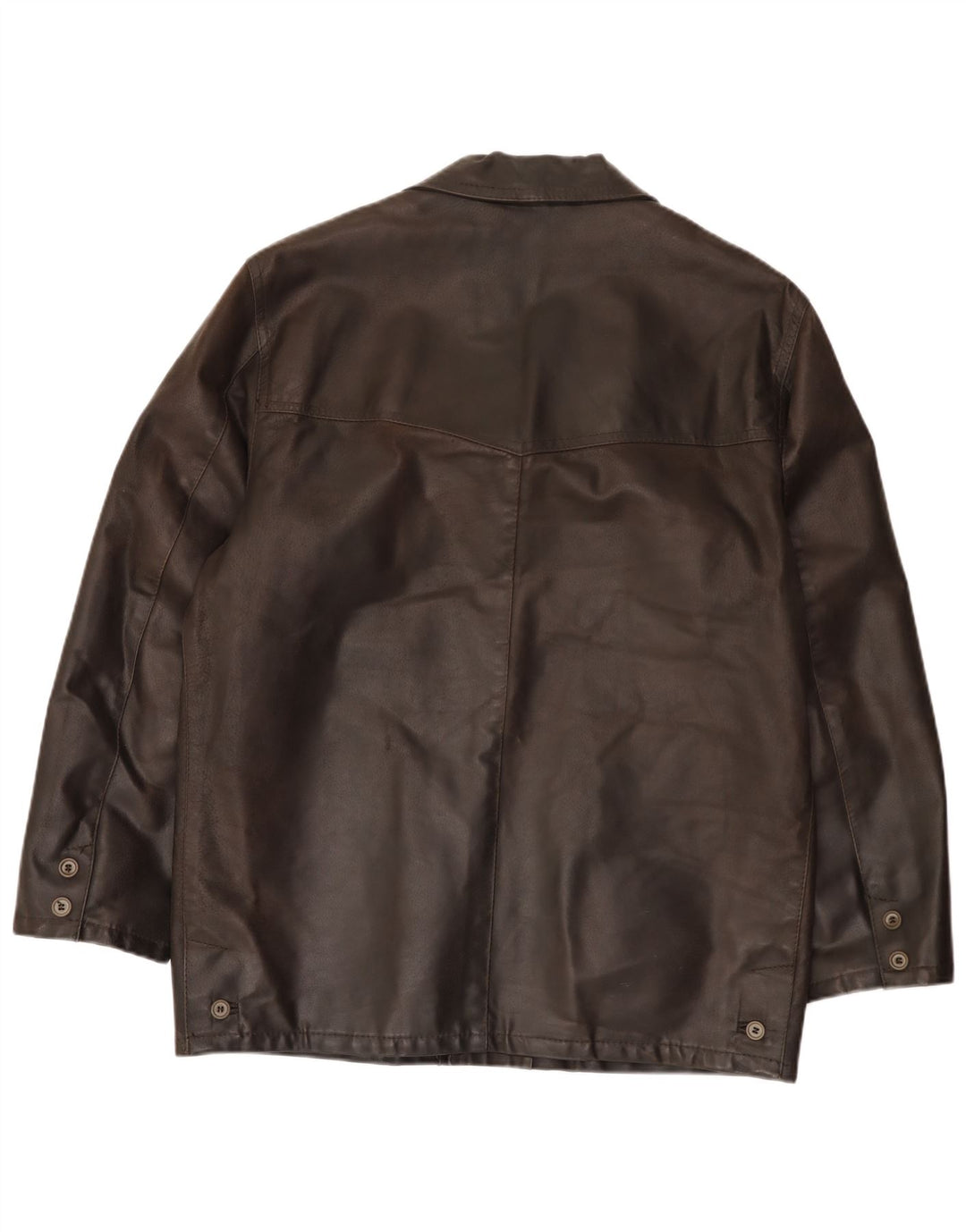 Jaqueta de couro masculina vintage IT 50 grande couro marrom