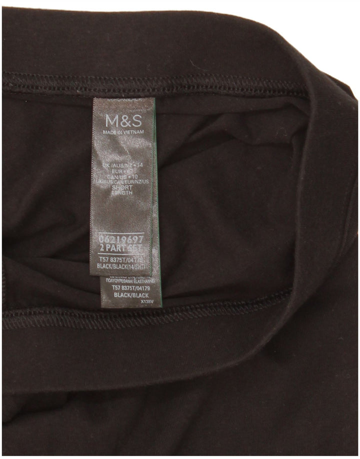 Leggings femininas Marks & Spencer Reino Unido 14 grande algodão preto