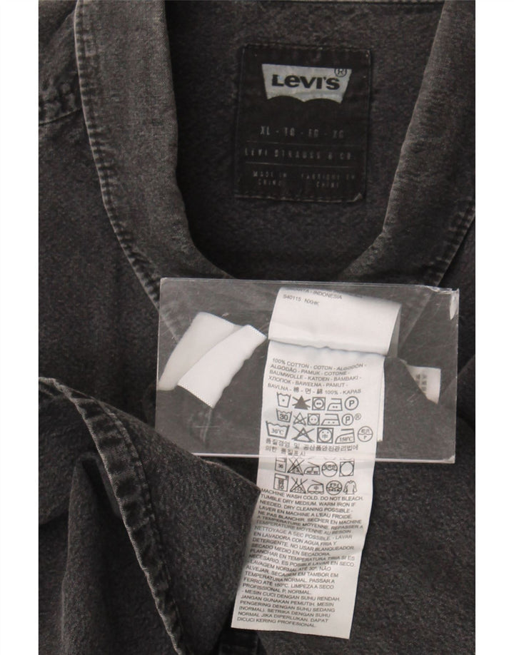 Camisa jeans masculina Levi's XL cinza algodão