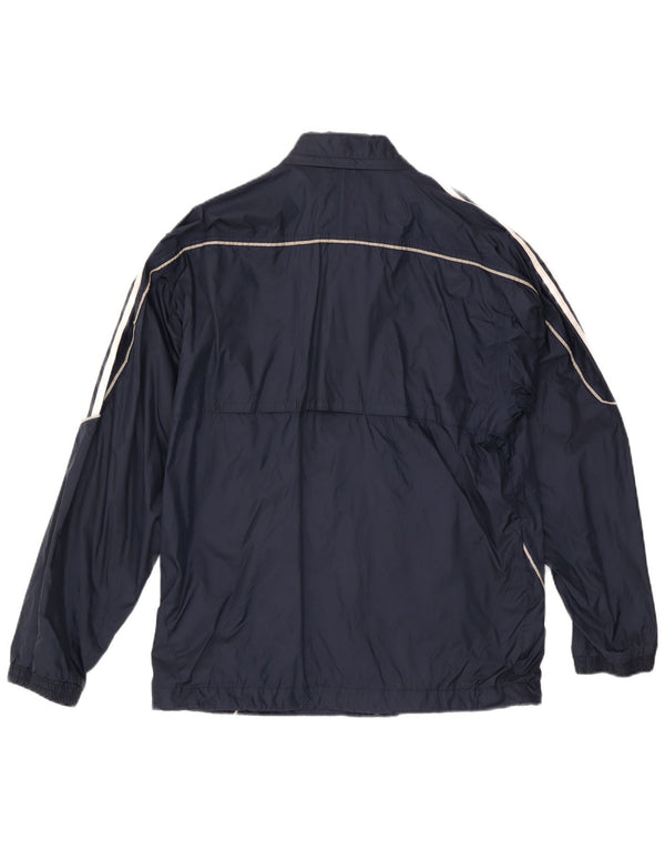 Jaqueta de chuva masculina Adidas com capuz UK 36 pequena azul marinho poliamida
