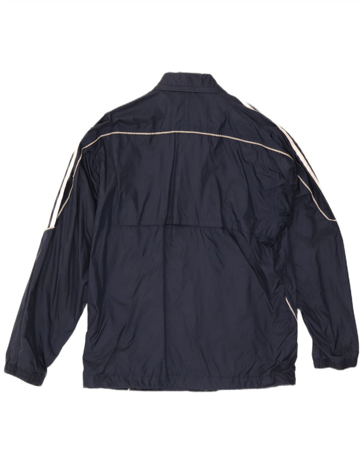 Jaqueta de chuva masculina Adidas com capuz UK 36 pequena azul marinho poliamida
