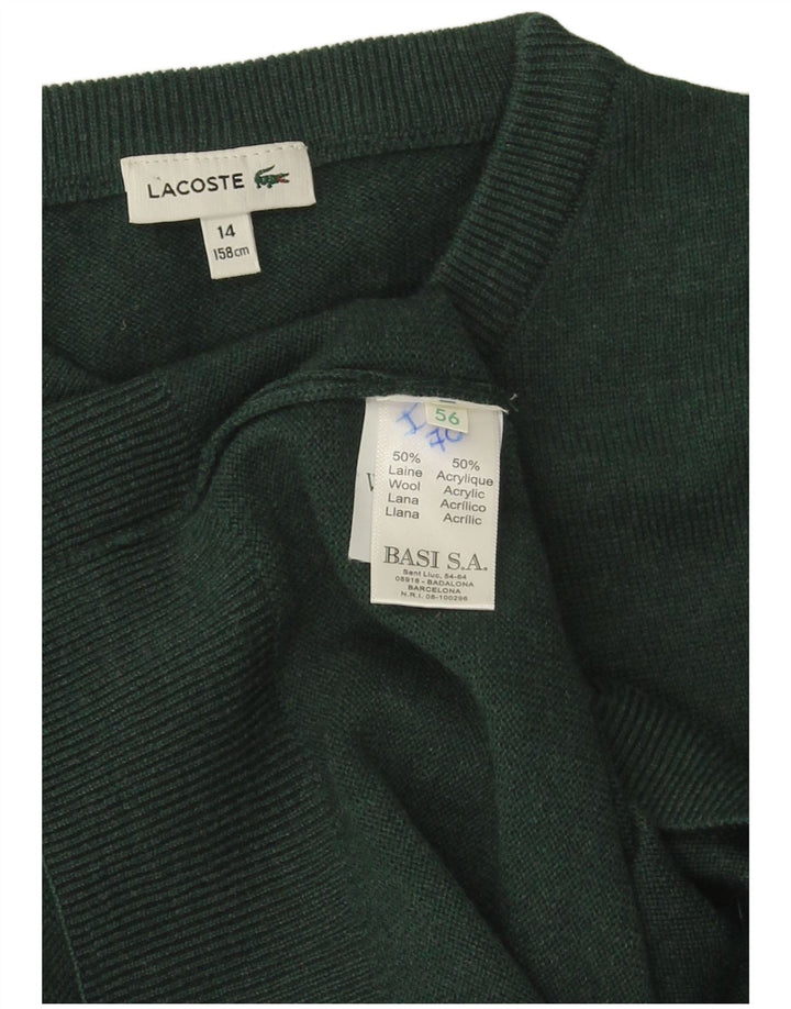 Suéter Lacoste Menino com Gola Redonda 13-14 Anos Lã Verde