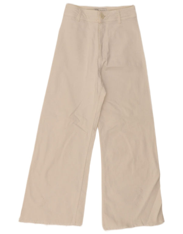 Calça jeans feminina Zara com perna larga EU 36 XS W26 L27 branco